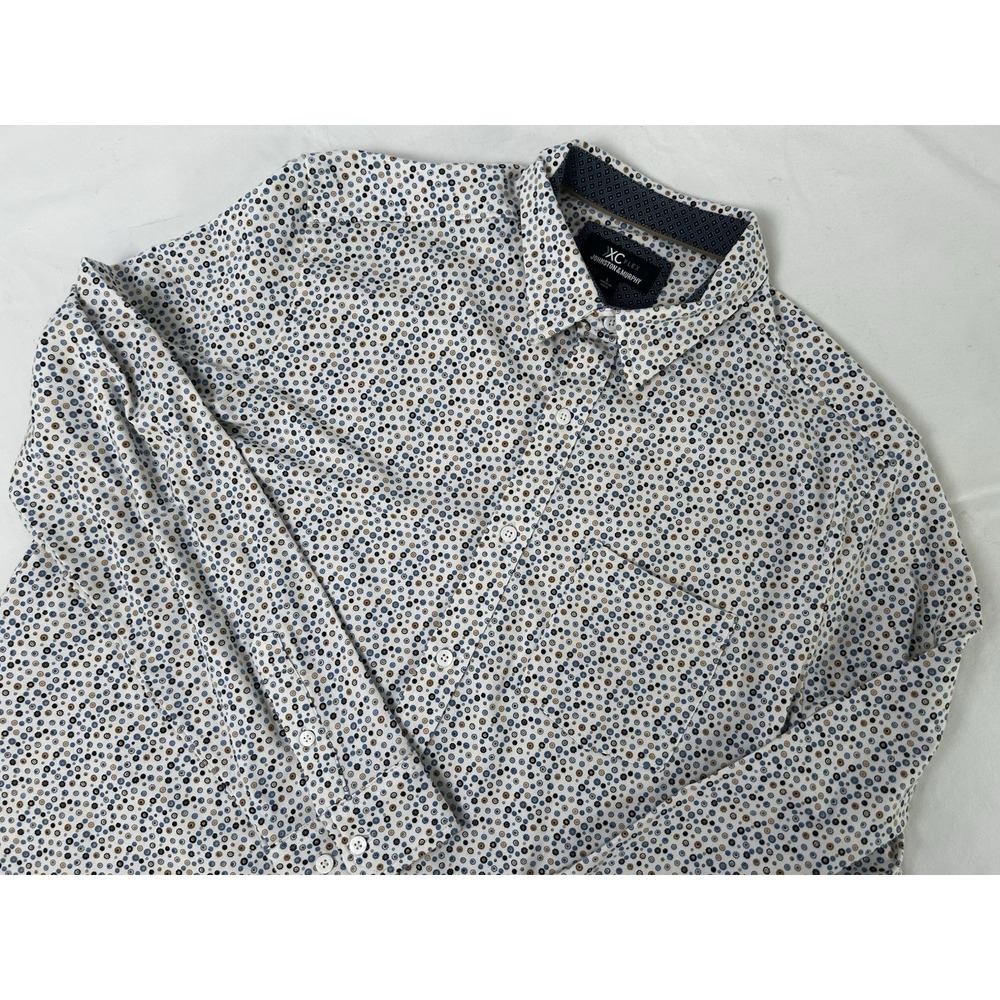 Johnston & Murphy XC Flex Long Sleeve Shirt Men's Large Multicolor Flip Cuff